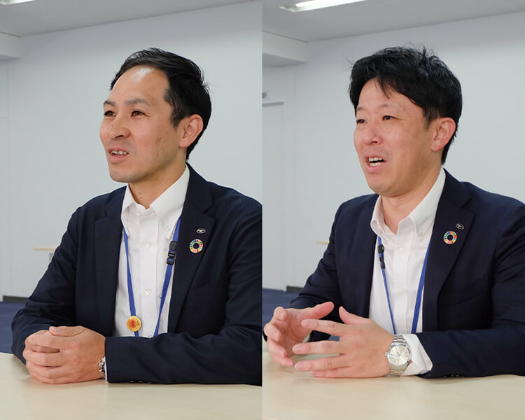 （左）経営企画部 経営戦略室 調査役 伊藤 友一氏（右）同部同室 調査役 大西 謙作氏